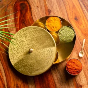 Brass Spice box in Floral Design